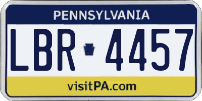 PA license plate LBR4457