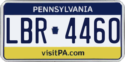 PA license plate LBR4460