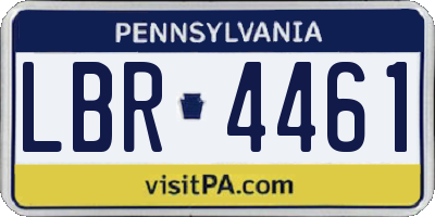 PA license plate LBR4461