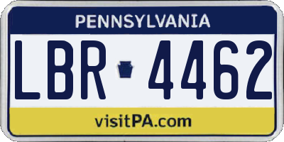 PA license plate LBR4462