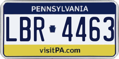 PA license plate LBR4463