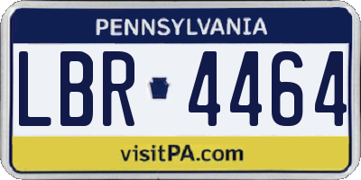 PA license plate LBR4464