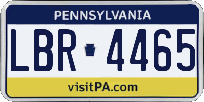 PA license plate LBR4465