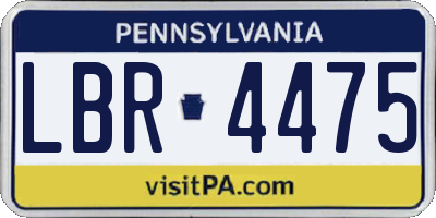 PA license plate LBR4475