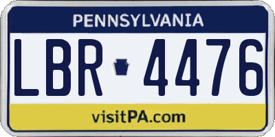 PA license plate LBR4476