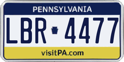 PA license plate LBR4477