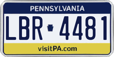 PA license plate LBR4481