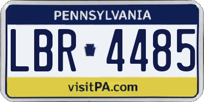 PA license plate LBR4485