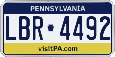 PA license plate LBR4492