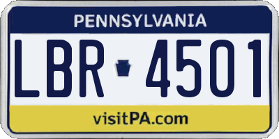 PA license plate LBR4501