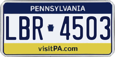 PA license plate LBR4503