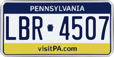 PA license plate LBR4507