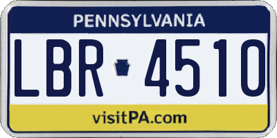 PA license plate LBR4510