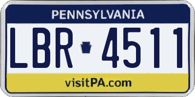 PA license plate LBR4511