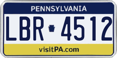 PA license plate LBR4512