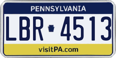 PA license plate LBR4513