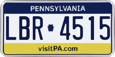 PA license plate LBR4515