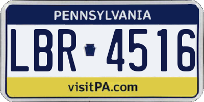 PA license plate LBR4516