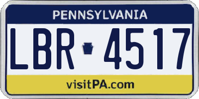 PA license plate LBR4517