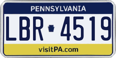 PA license plate LBR4519