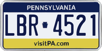 PA license plate LBR4521