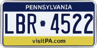 PA license plate LBR4522