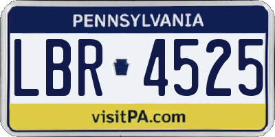 PA license plate LBR4525