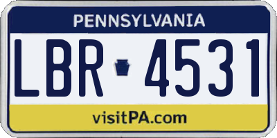 PA license plate LBR4531