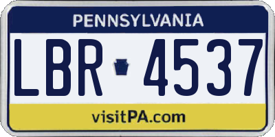 PA license plate LBR4537