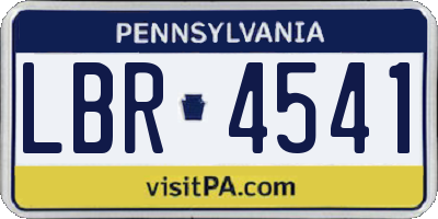 PA license plate LBR4541