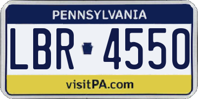 PA license plate LBR4550