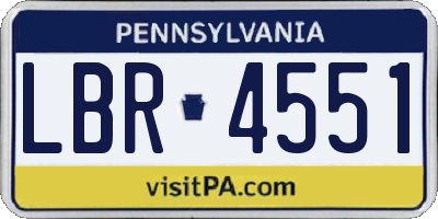 PA license plate LBR4551