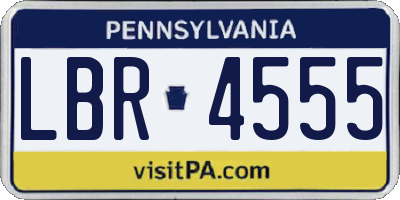 PA license plate LBR4555
