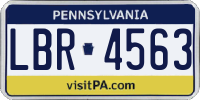 PA license plate LBR4563