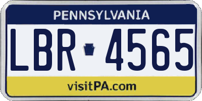 PA license plate LBR4565