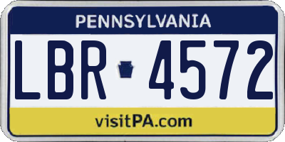 PA license plate LBR4572