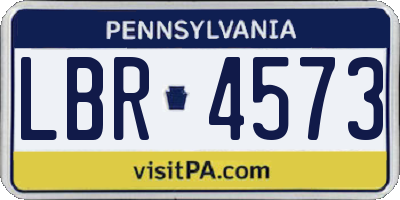PA license plate LBR4573