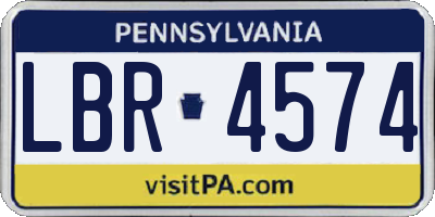 PA license plate LBR4574