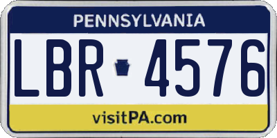 PA license plate LBR4576