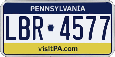 PA license plate LBR4577
