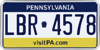 PA license plate LBR4578
