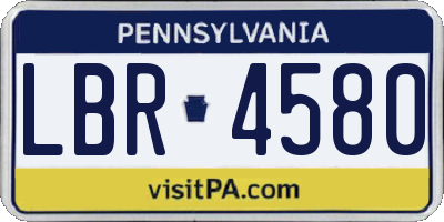 PA license plate LBR4580