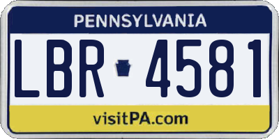 PA license plate LBR4581