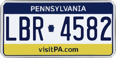 PA license plate LBR4582