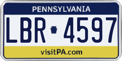 PA license plate LBR4597