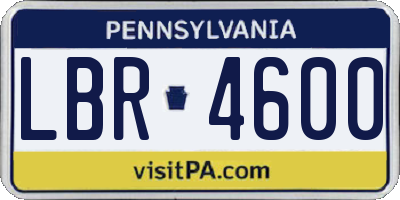 PA license plate LBR4600