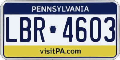 PA license plate LBR4603