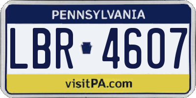PA license plate LBR4607