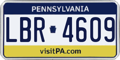 PA license plate LBR4609