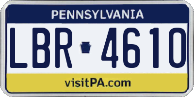 PA license plate LBR4610